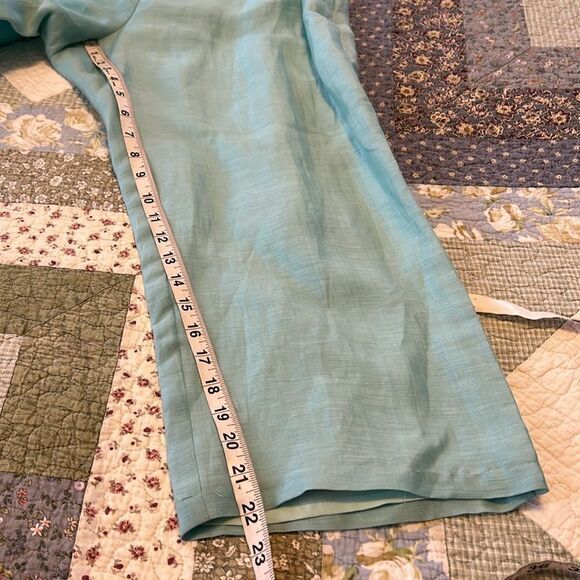 Organic by John Patrick 2 Piece Set Tunic Wide Leg Pant, 10, Turquoise - Picture 14 of 16